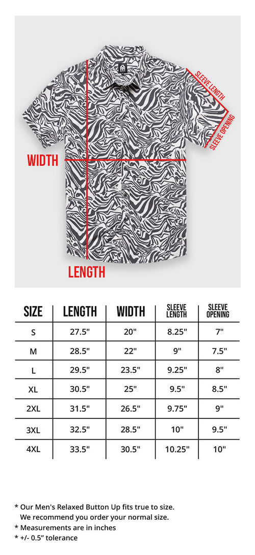 Relaxed Button Up Size Chart