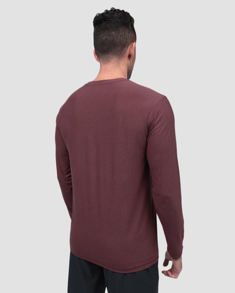 Long Sleeve Active Tee - Non-Branded-Maroon-Back--Zach---L