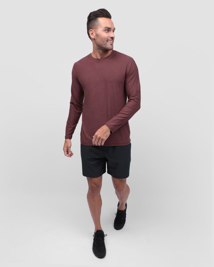 Long Sleeve Active Tee - Non-Branded-Maroon-Full--Zach---L