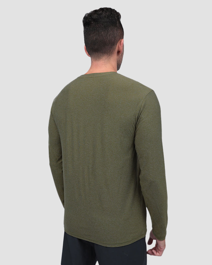 Long Sleeve Active Tee - Non-Branded-Olive Green-Back--Zach---L