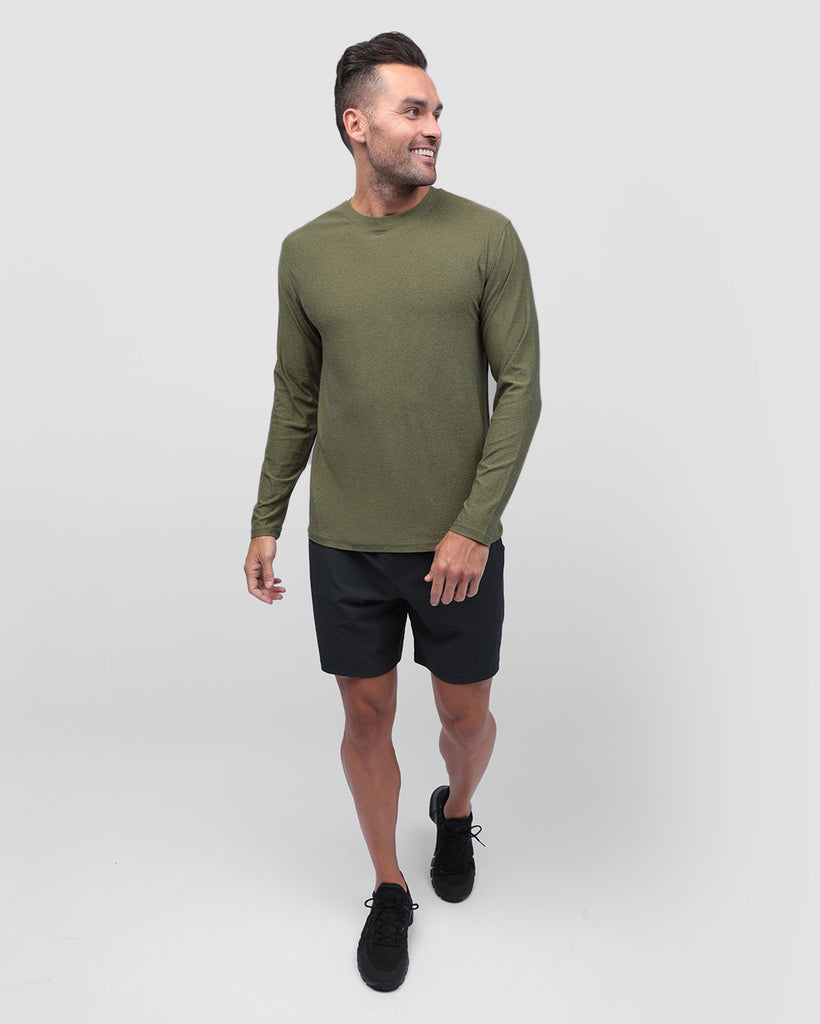 Long Sleeve Active Tee - Non-Branded-Olive Green-Full--Zach---L