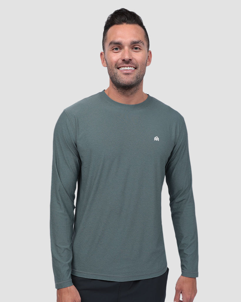 Long Sleeve Active Tee - Branded-Indigo-Front--Zach---L