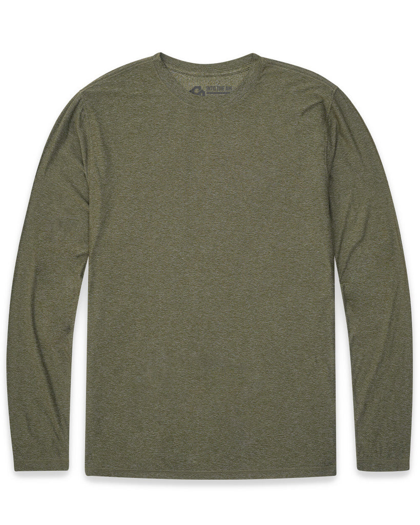 Long Sleeve Active Tee - Non-Branded-Olive Green-Front