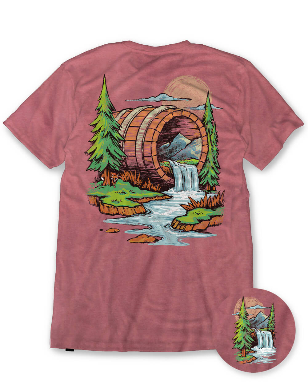 Barrel Falls Tee-Heather Mauve-Regular-Mock--Model---L