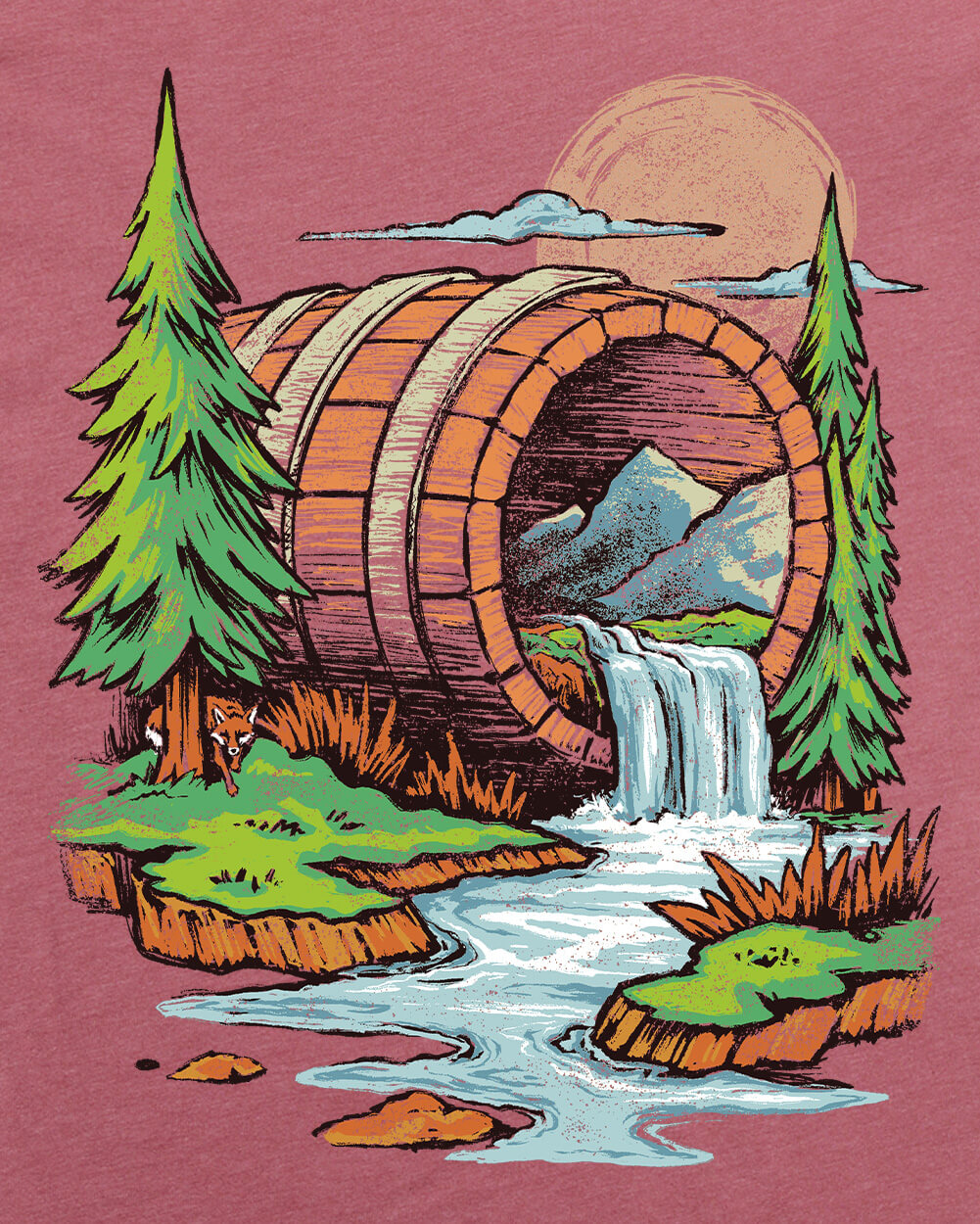 Barrel Falls Tee-Heather Mauve-Regular-Swatch--Nico---L