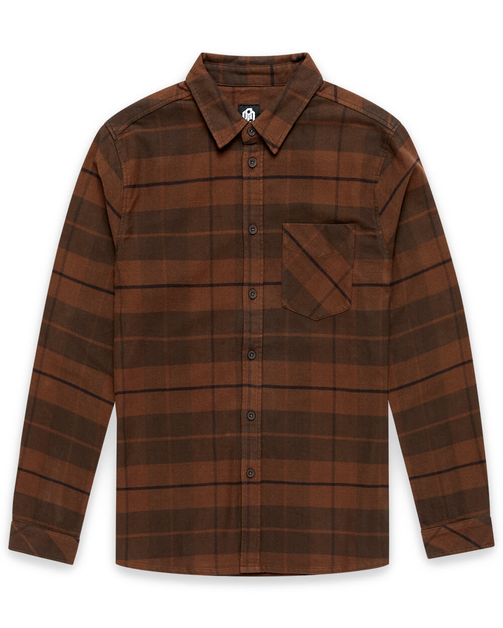 Fairbanks Flannel-Brown-Regular-Mock--Model---L