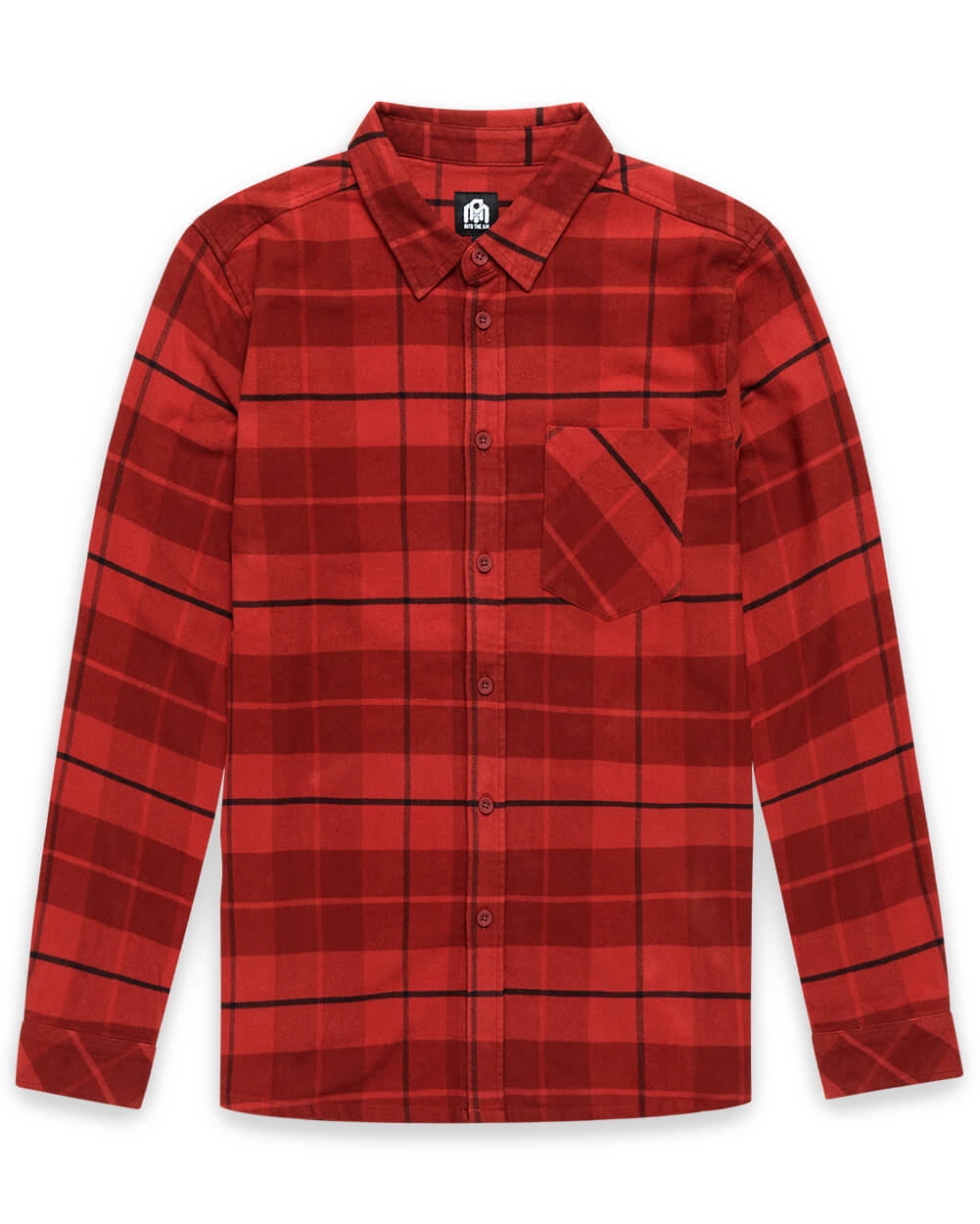 Fairbanks Flannel-Dark Red-Regular-Mock--Zac---L