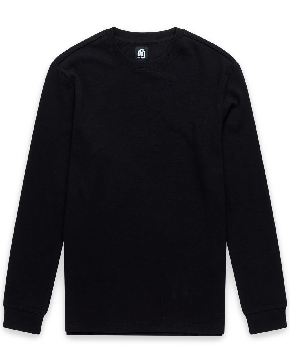 Long Sleeve Waffle Knit Crew - Non-Branded-Black-Regular-Mock--Zac---L