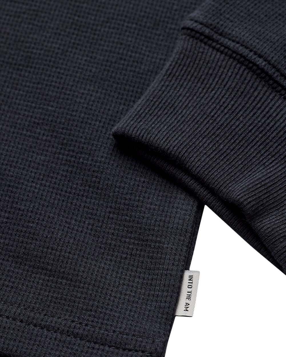 Long Sleeve Waffle Knit Henley-Charcoal-Detail--Model---M-Regular