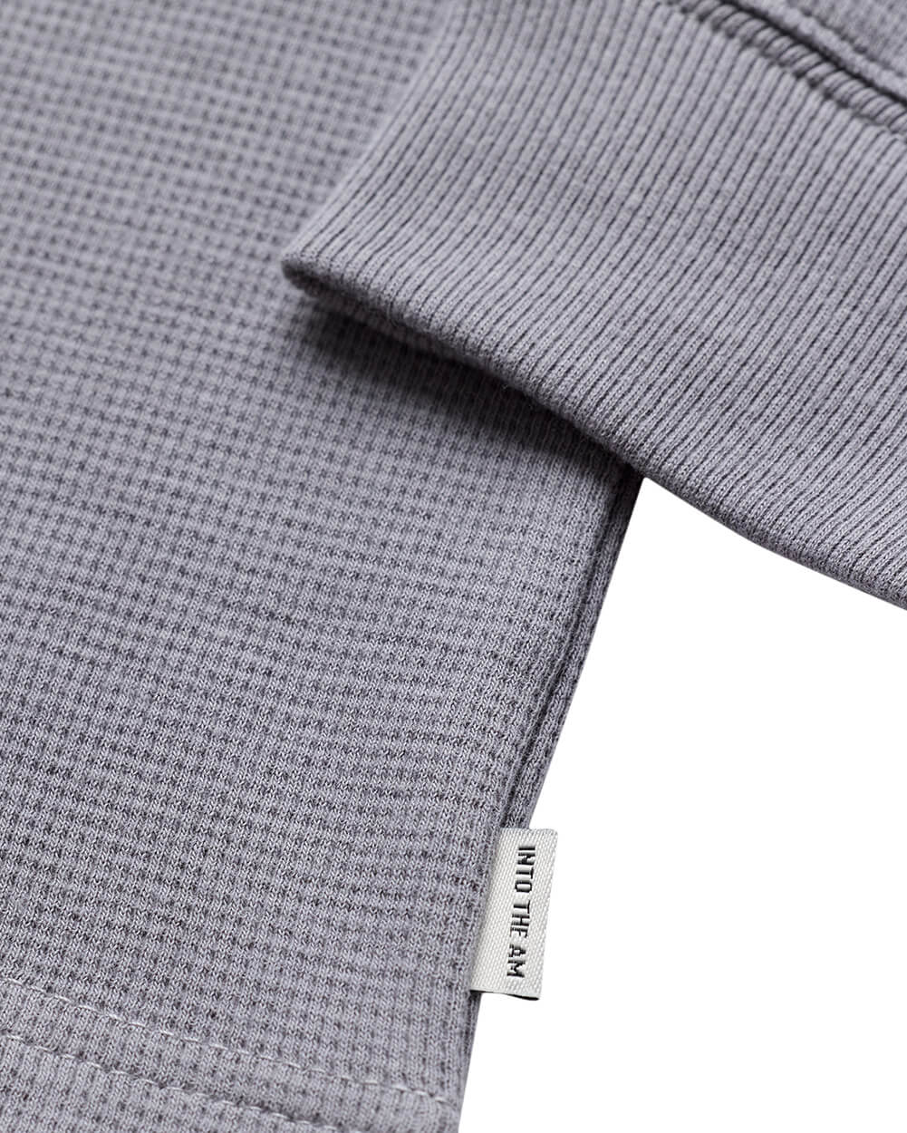 Long Sleeve Waffle Knit Henley-Grey-Detail--Model---M-Regular