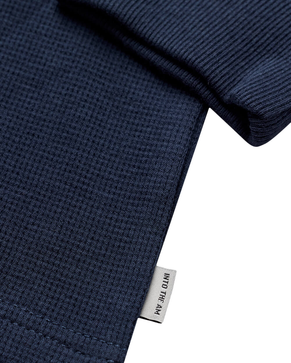 Long Sleeve Waffle Knit Henley-Navy-Back--Model---M-Regular