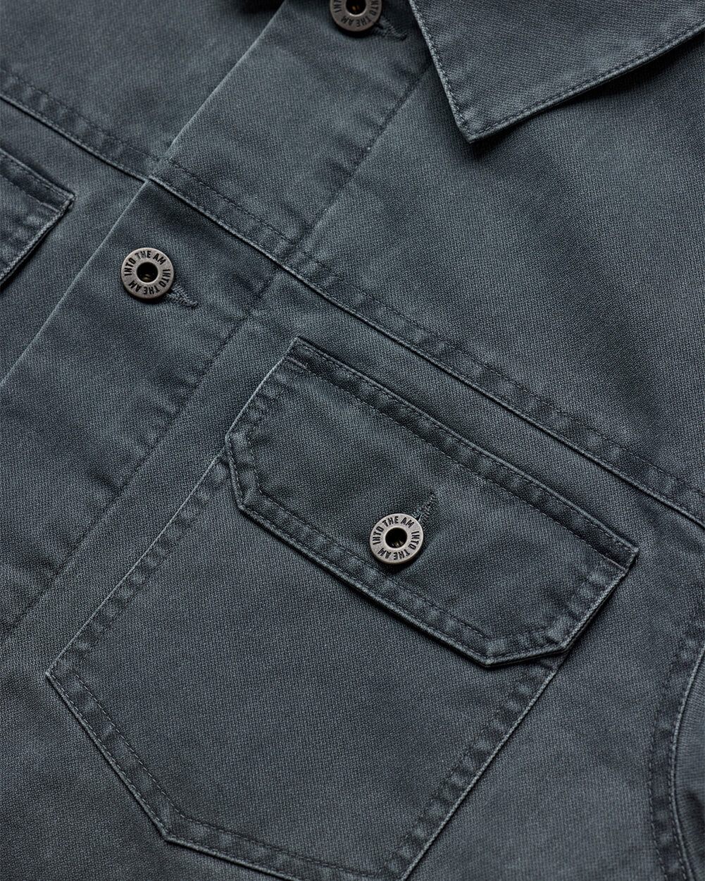 Tradesman Trucker Jacket - Non-Branded-Charcoal-Detail2