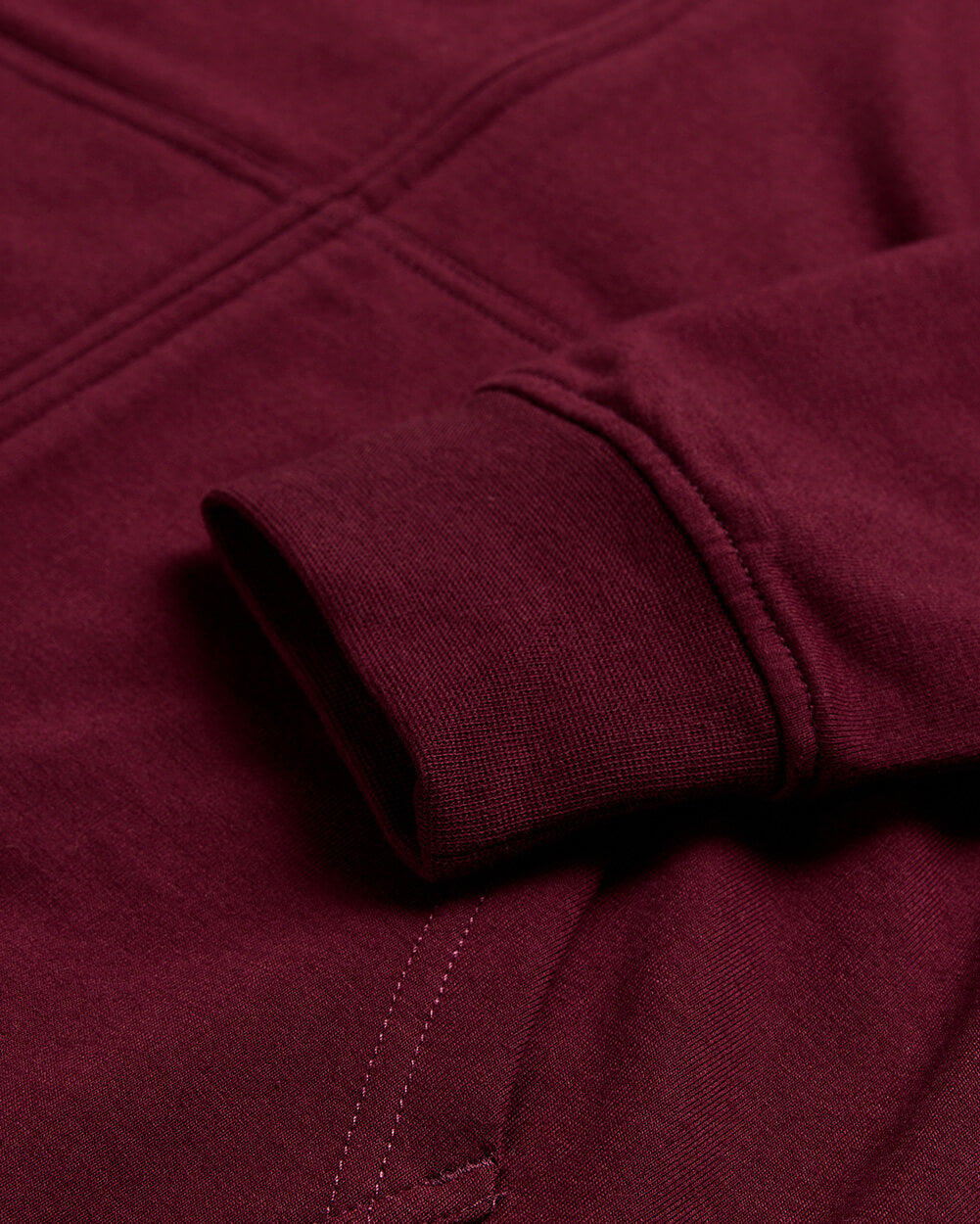 Zip-Up Hoodie - Non-Branded-Dark Maroon-Regular-Detail--Model---L