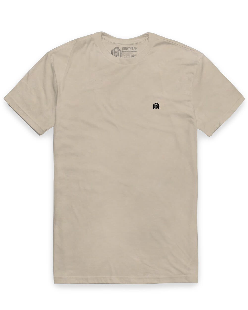 Basic Tee - Branded-Cream-Mock--Model---M-Regular