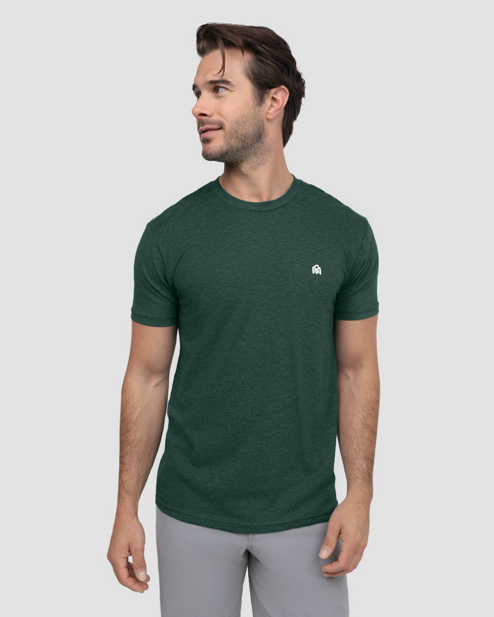 Basic Tee - Branded-Forest Green-Front--Model---M-Regular