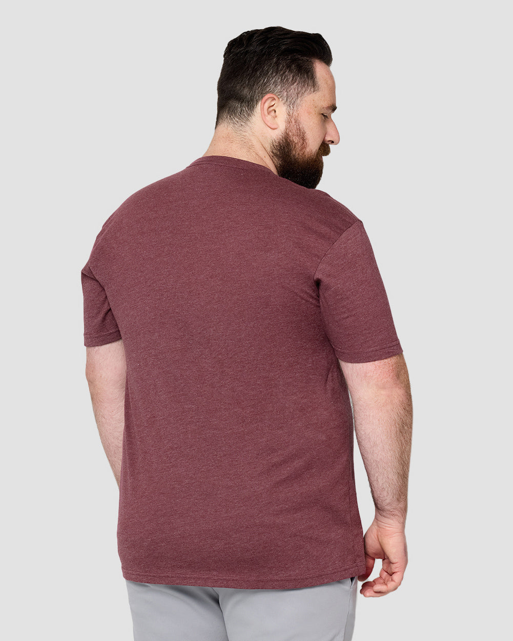 Basic Tee - Branded-Heather Maroon-Full--Model---M-Regular