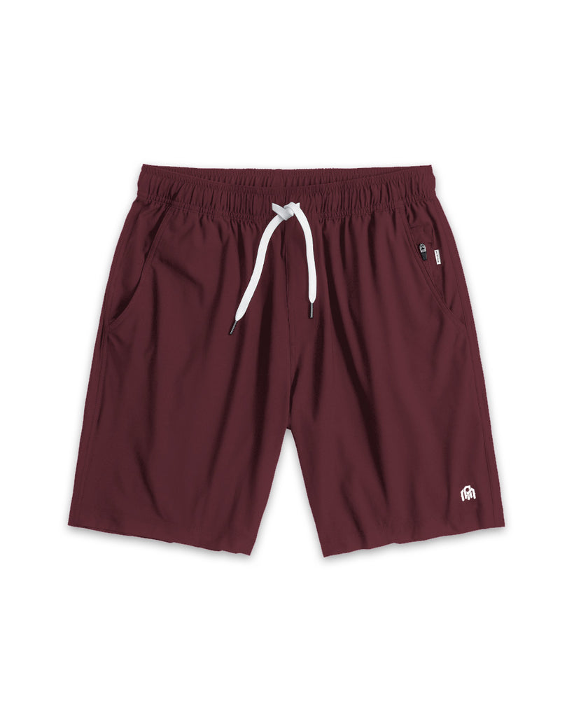 Active Shorts - Branded-Maroon-Front