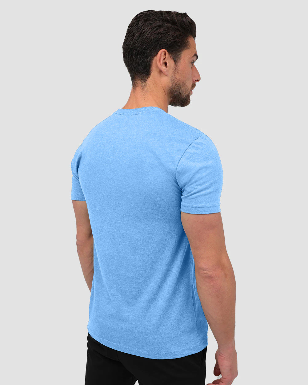 Basic Tee - Branded-Heather Columbia Blue-Back--Model---M-Regular