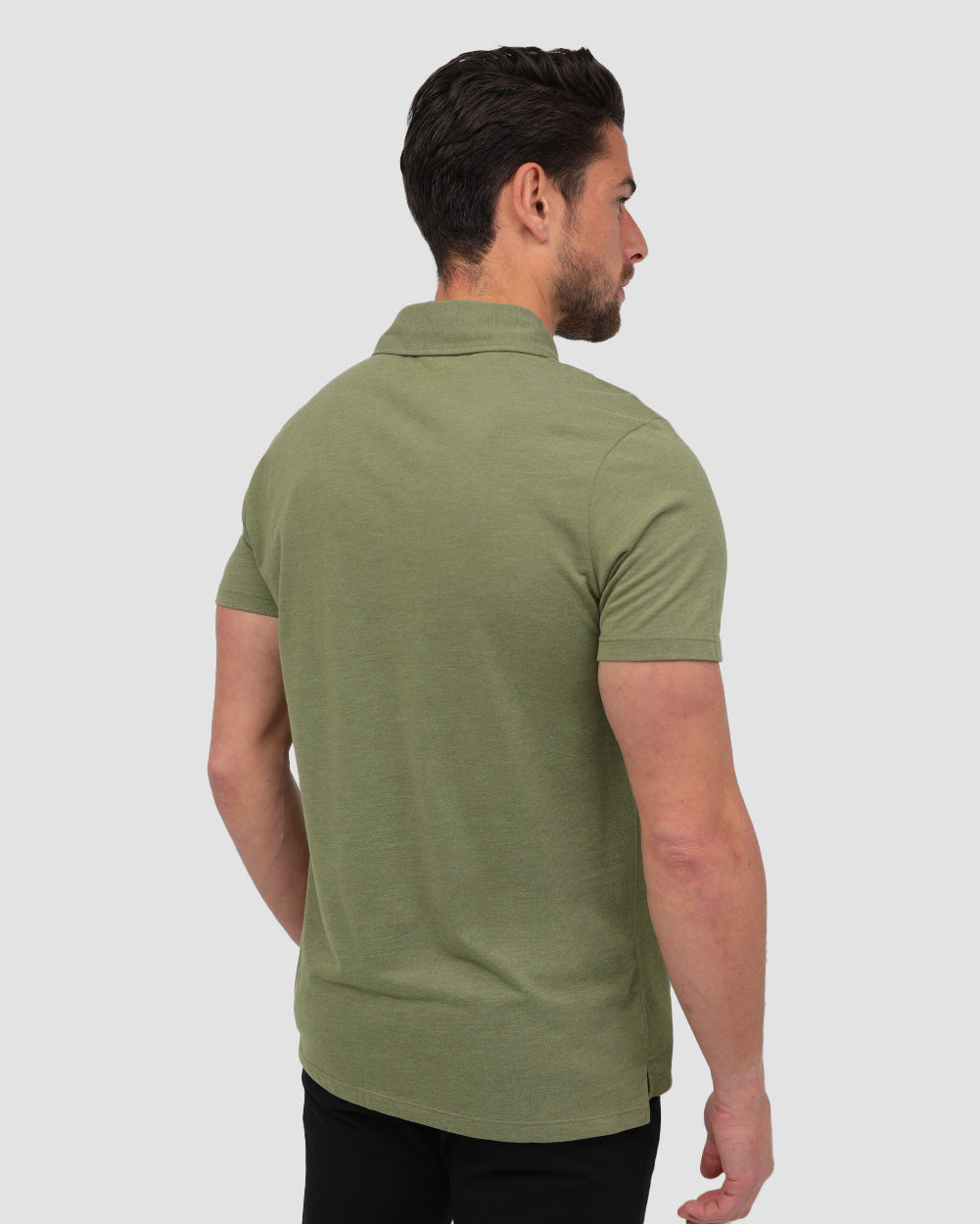 Polo - Branded-Olive Green-Back--Model---M-Regular