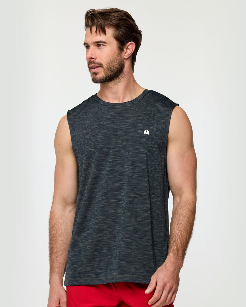Performance Muscle Tank - Branded-Charcoal-Regular-Front--Alex---M