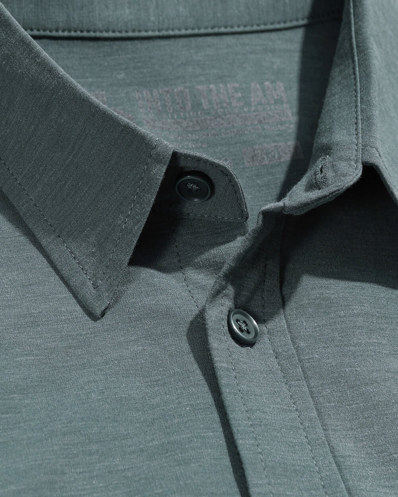 Long Sleeve Button Up-Indigo-Detail