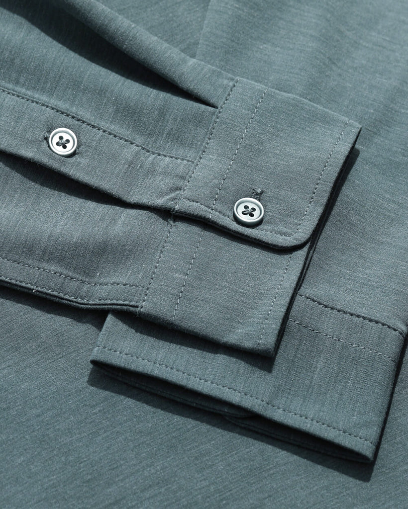 Long Sleeve Button Up-Indigo-Detail 2