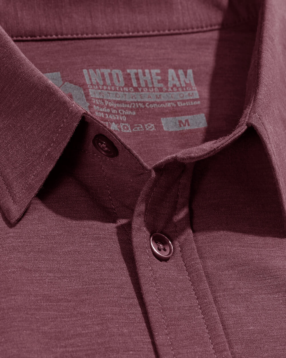 Long Sleeve Button Up-Maroon-Macro