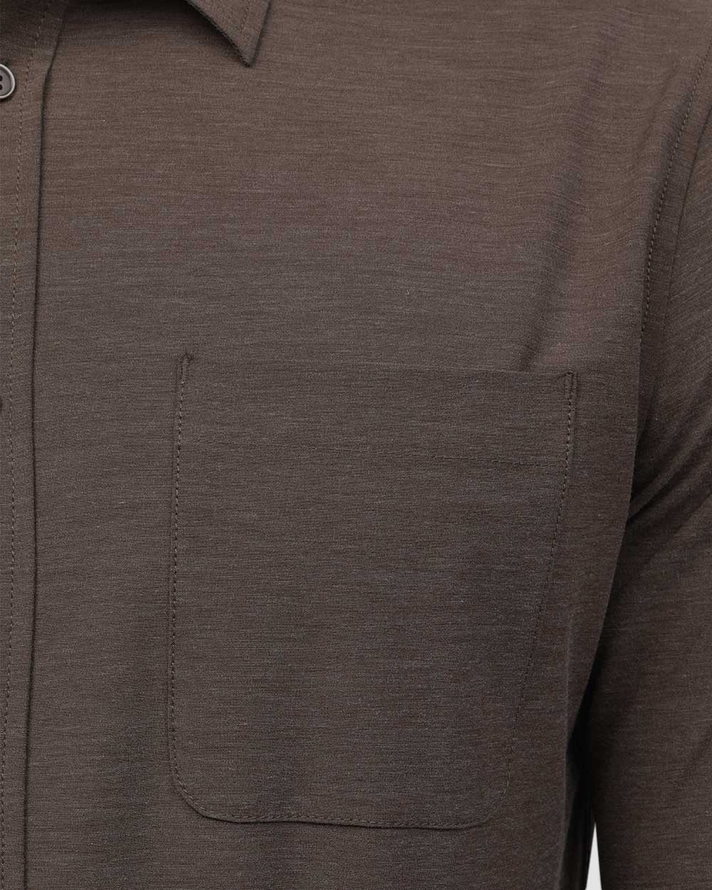 Long Sleeve Button Up-Brown-Detail 4
