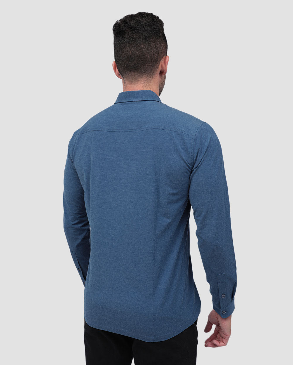 Long Sleeve Button Up-Cool Blue-Back--Zach---L