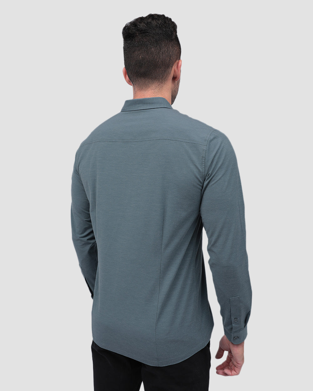 Long Sleeve Button Up-Indigo-Back--Zach---L