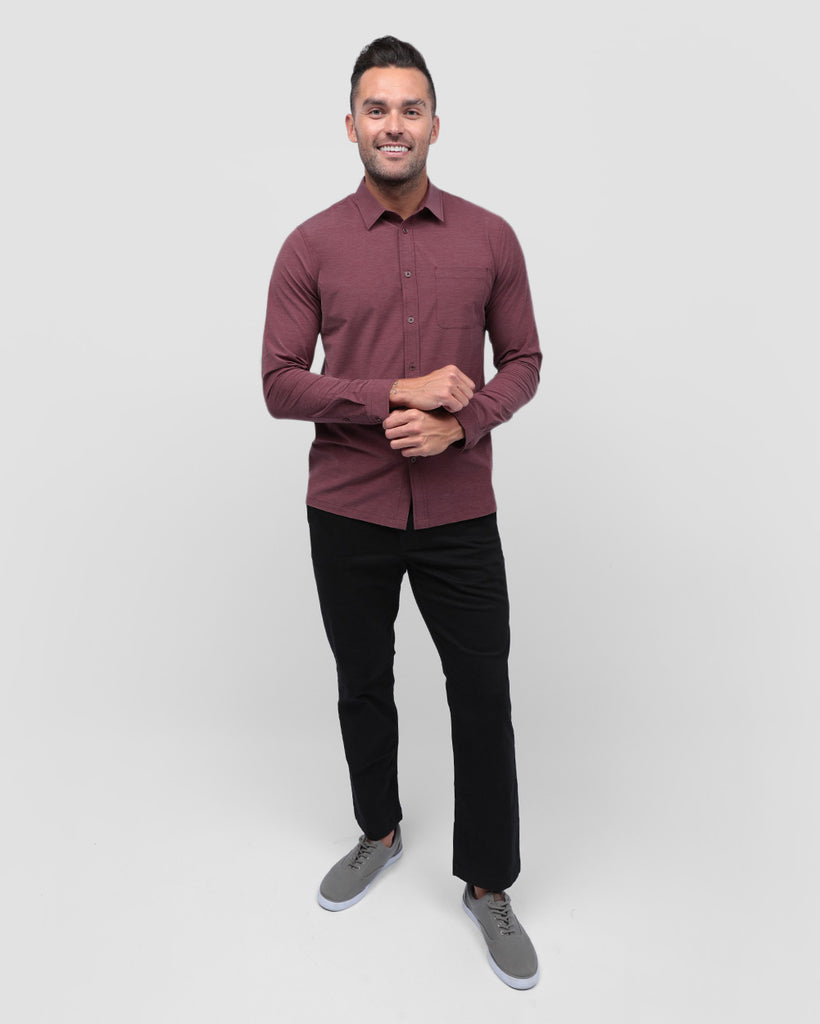 Long Sleeve Button Up-Maroon-Full--Zach---L