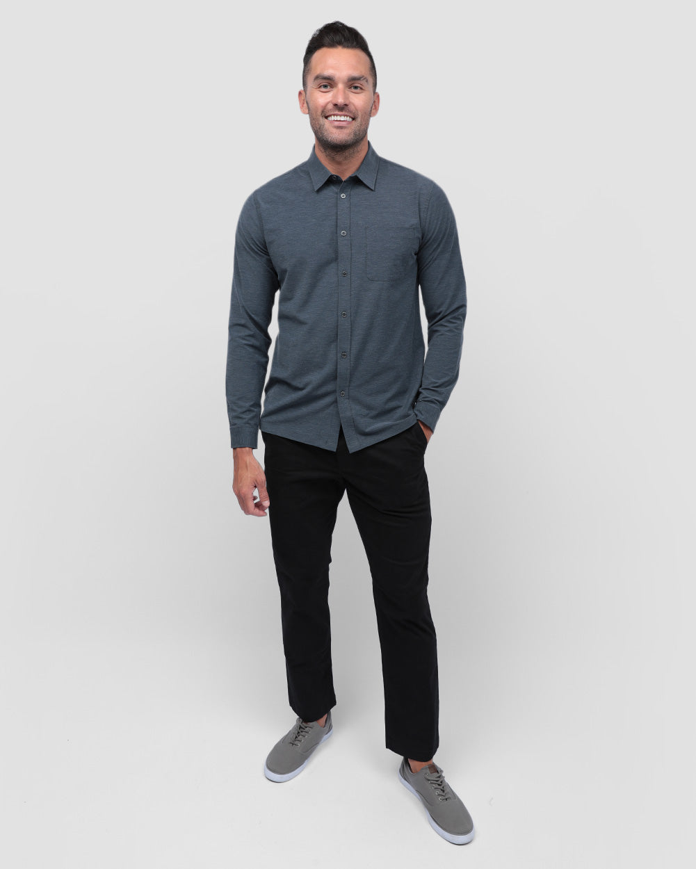 Long Sleeve Button Up-Navy-Full--Zach---L