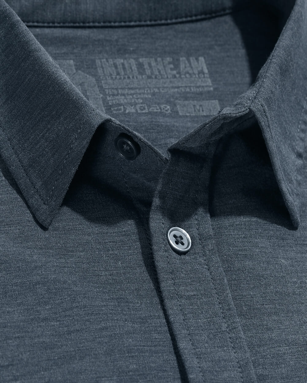 Long Sleeve Button Up-Navy-Detail