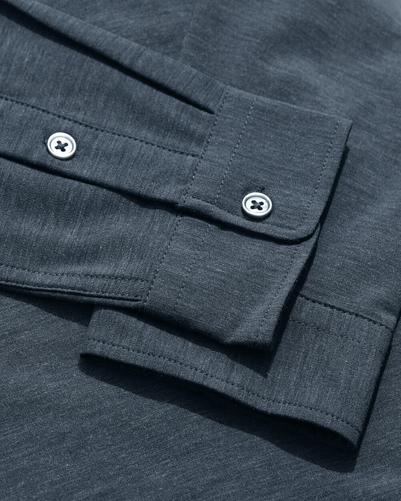 Long Sleeve Button Up-Navy-Detail 2