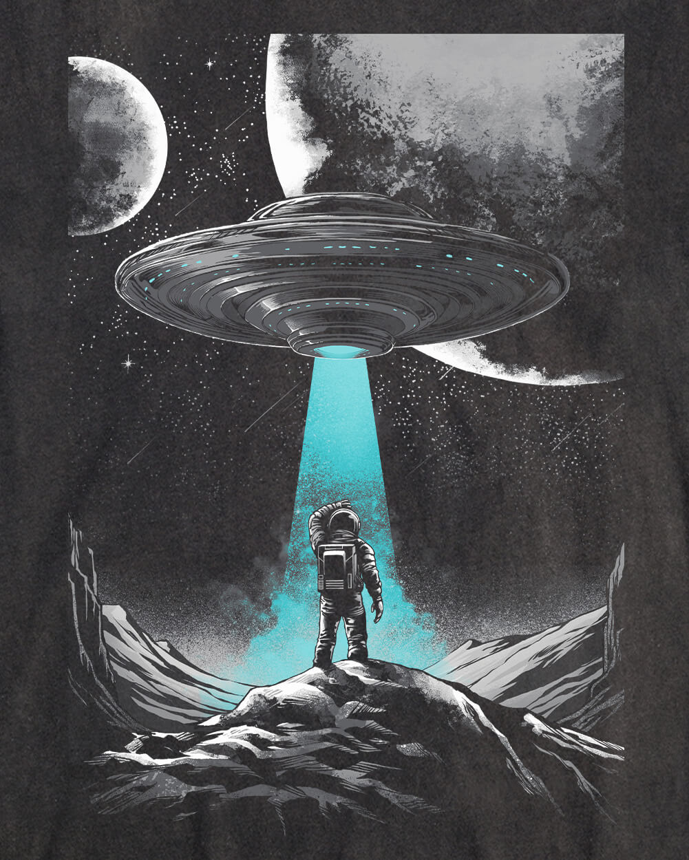 Cosmic Arrival Vintage Tee-Vintage Graphite Black-Regular-Swatch--Model---L