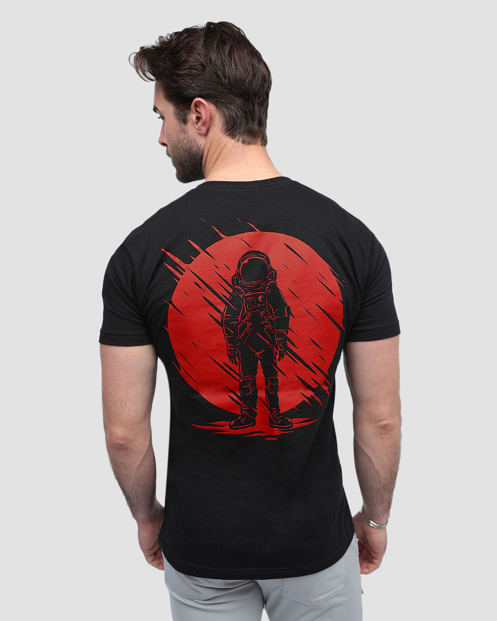 Cosmic Dawn Tee-Black-Regular-Back--Model---L