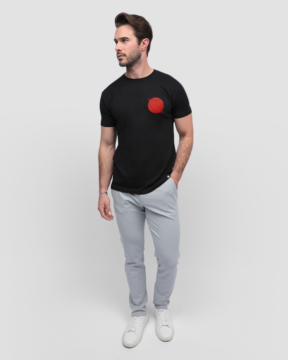 Cosmic Dawn Tee-Black-Regular-Full--Model---L