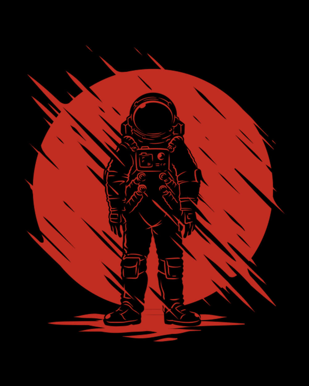 Cosmic Dawn Tee-Black-Regular-Swatch--Model---L