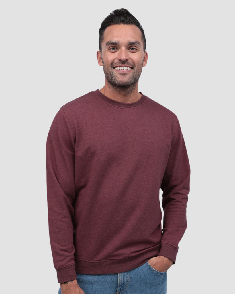 Crewneck Sweatshirt - Non-Branded-Maroon-Front--Zach---L
