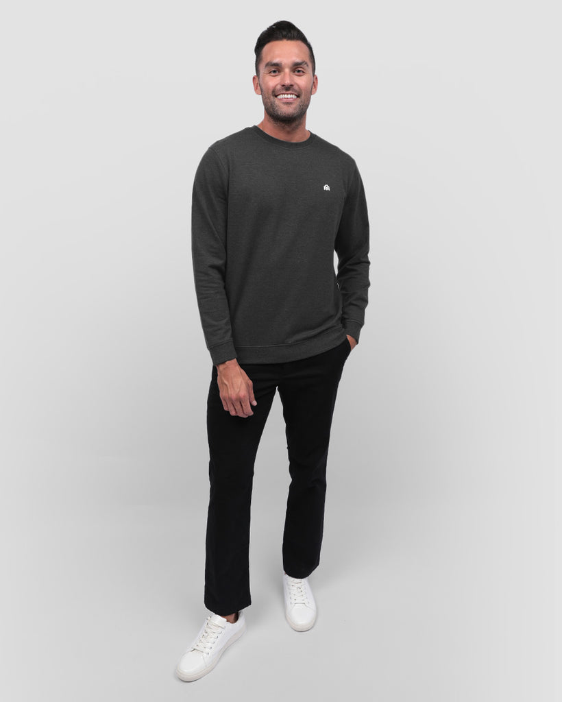 Crewneck Sweatshirt - Branded-Charcoal-Full--Zach---L