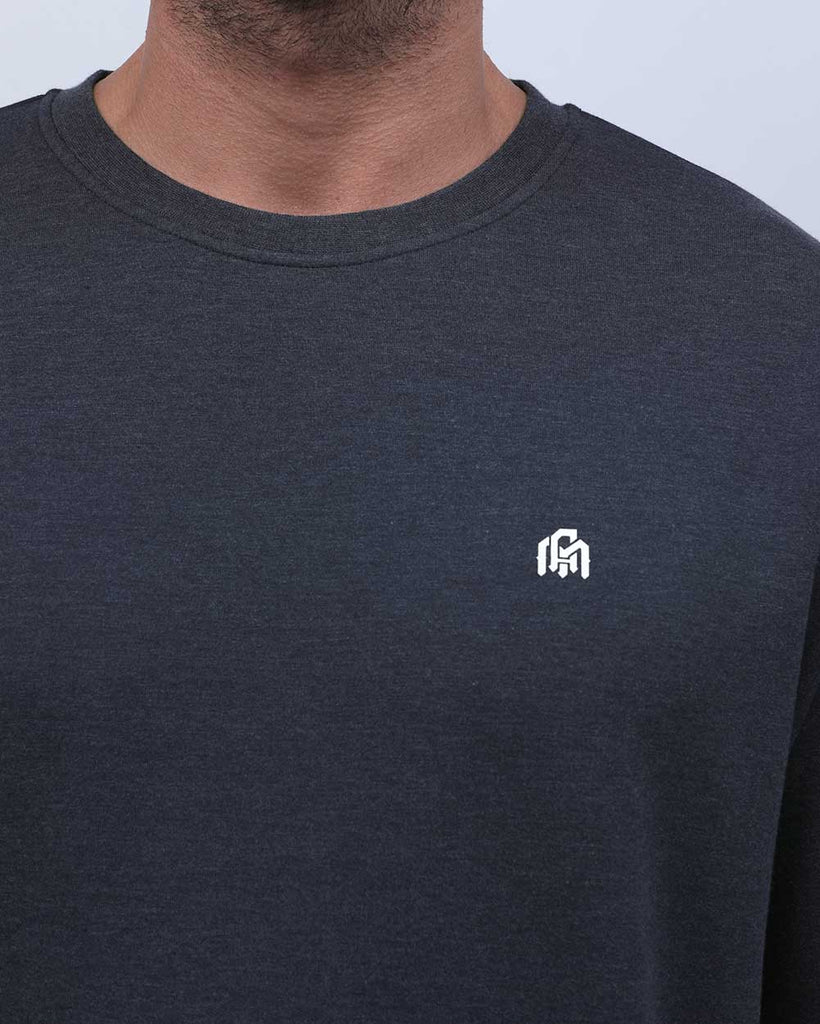 Crewneck Sweatshirt - Branded-Navy-Detail