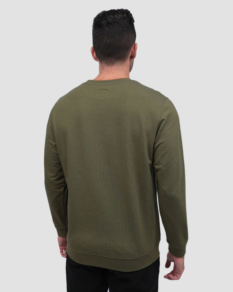 Crewneck Sweatshirt - Branded-Olive Green-Back--Zach---L