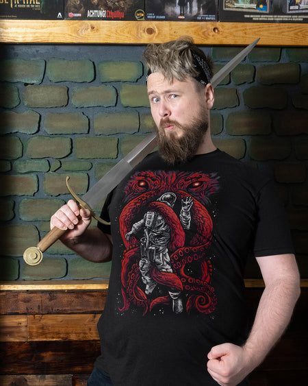 Cosmic Clash Tee-Black-Lifestyle