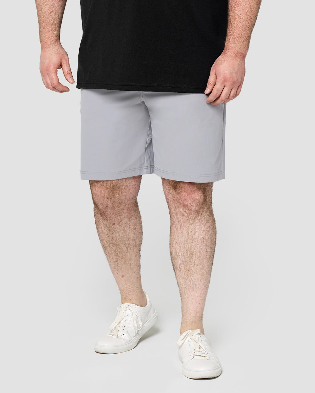 Daily Shorts-Light Grey-9"-Plus-Front--Ross---40