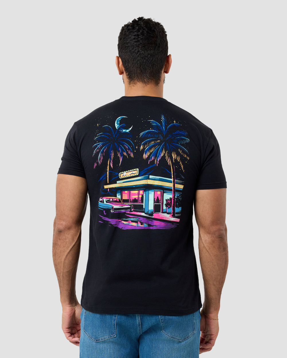Diner Dreams Tee-Black-Regular-Back--Model---L