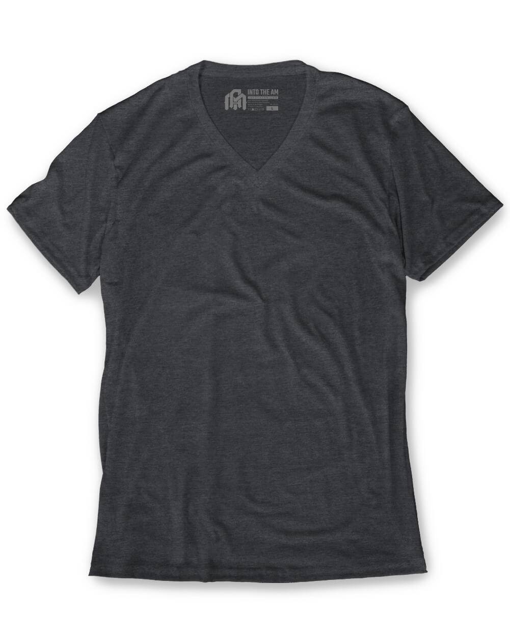 V-Neck Tee - Non-Branded-Charcoal-Mock--Model---M-Regular