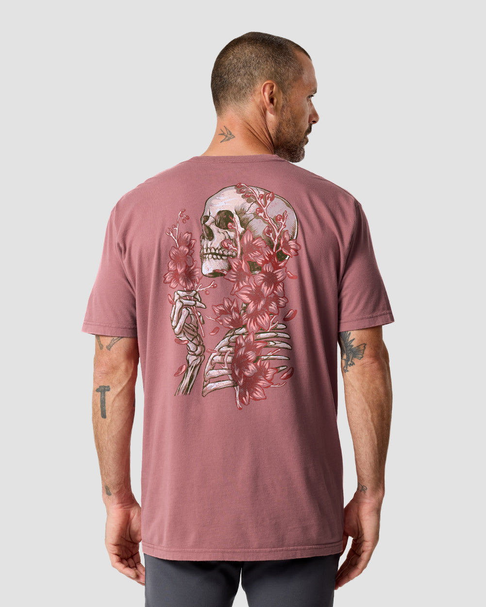 Eternal Blossom Vintage Tee-Vintage Mauve-Regular-Back--Model---L