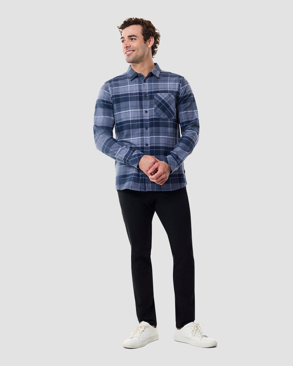 Fairbanks Flannel-Indigo Multiplaid-Regular-Full--Chase---M