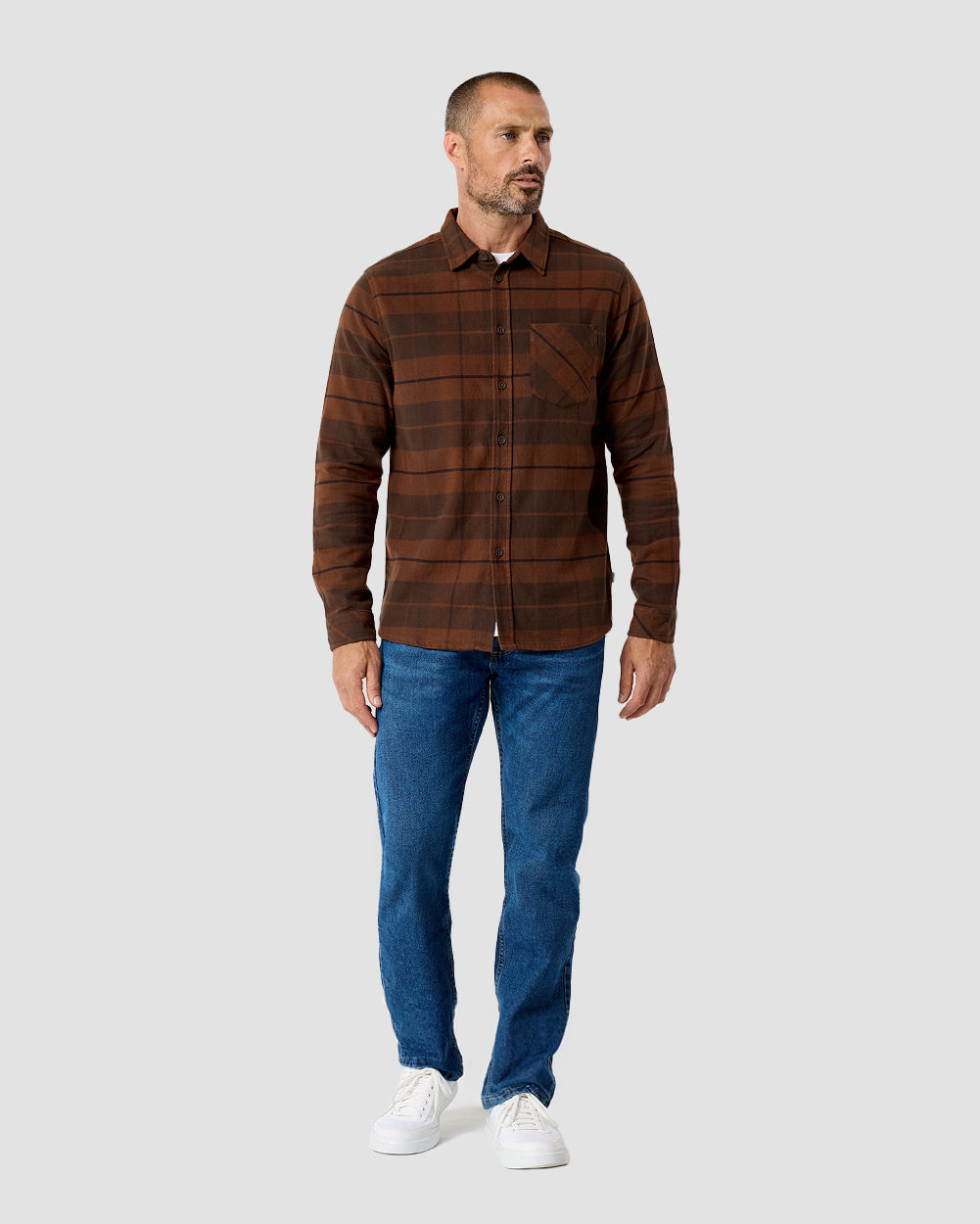Fairbanks Flannel-Brown-Regular-Full--Model---L