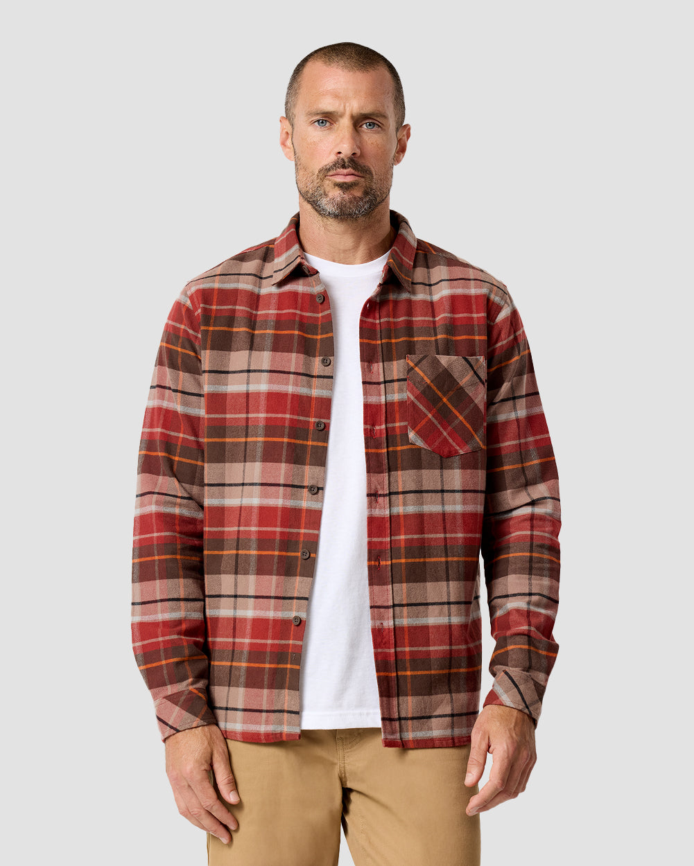 Fairbanks Flannel-Rusty Red Multiplaid-Regular-Front2--Zac---L